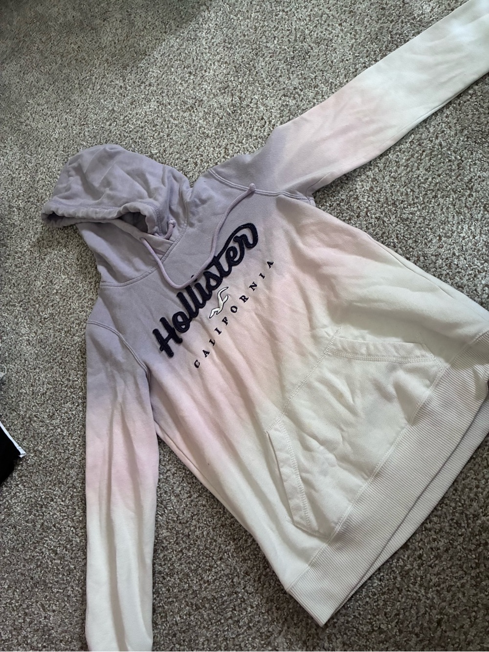 Hollister Ombre Hoodie in Lavender and Cream